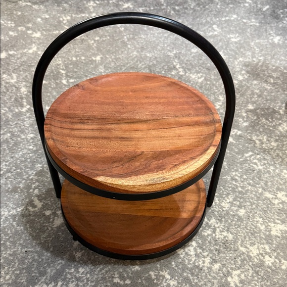 Bee & Willow Other - Two-Tier Wooden and Black Metal Stand